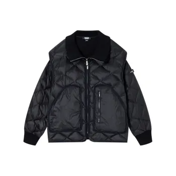 DKNY FW22 Solid Color Stand Collar Down Jacket Women's Black