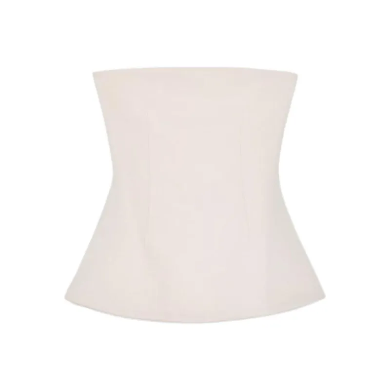 ZARA Strapless Top Women's Raw White-0