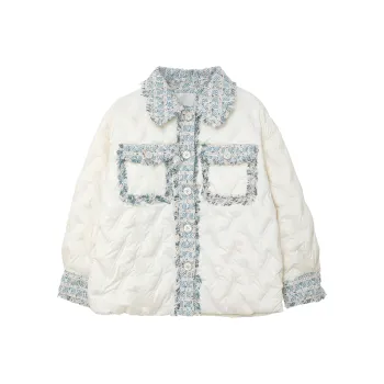 SUNSUNTOWN Down Jackets Women's Snowflake Blue