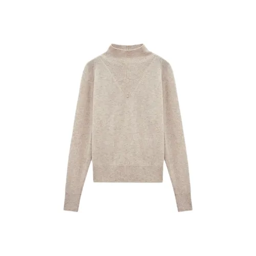 INSUN Cashmere Fedeli Plein Women's Ecru