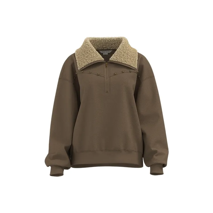 URBAN REVIVO Sweatshirts Women's Dark Coffee Brown-0