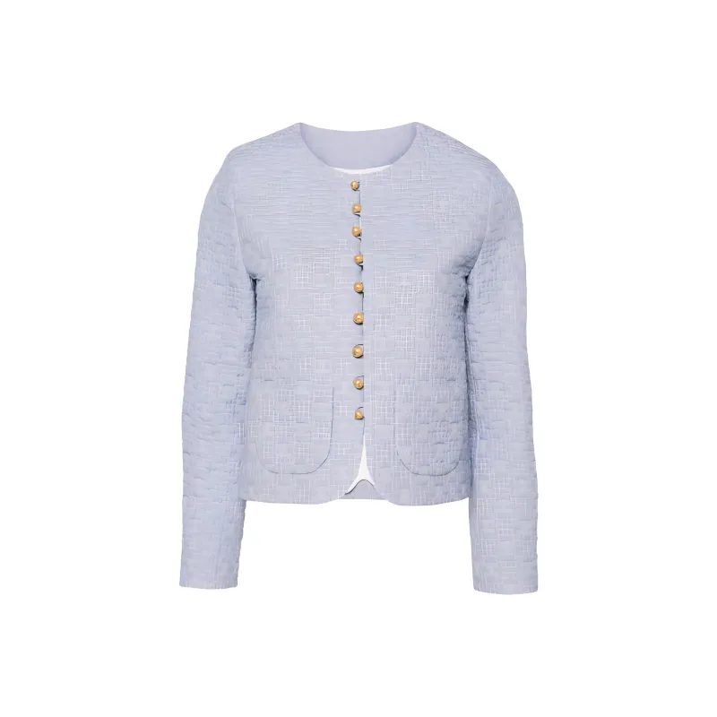 CELINE Triomphe Boutis Chelsea Jacket In Striped Cotton-0
