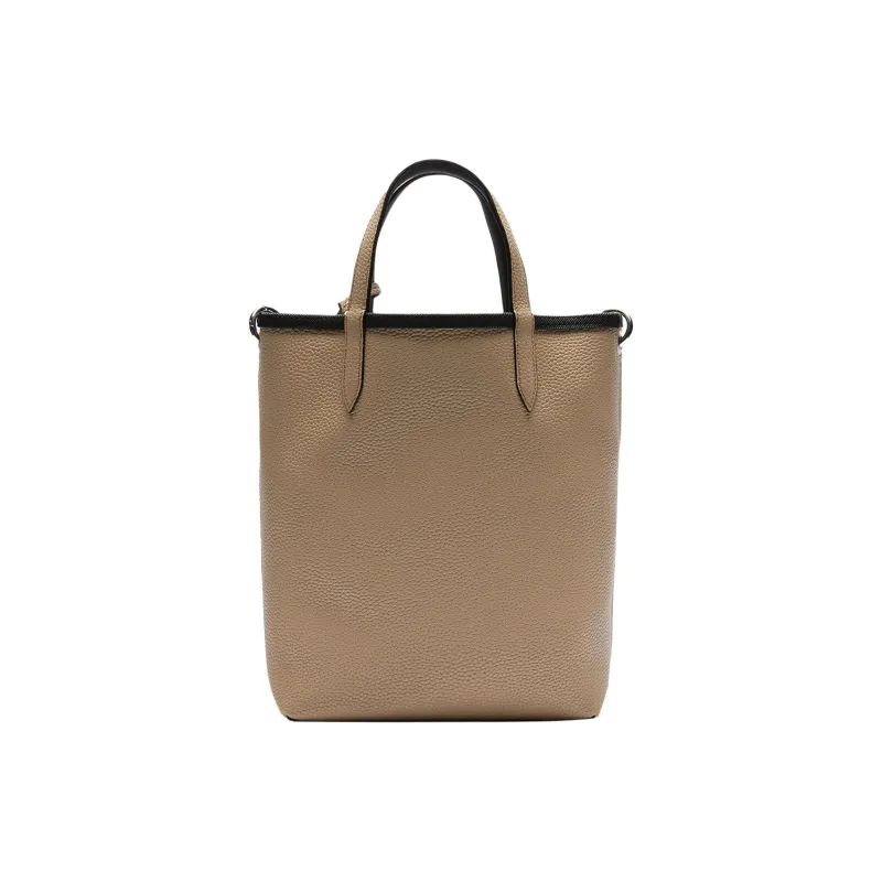 LACOSTE PVC Tote Bag, Shopping Bag, Combo Bag, Shoulder Bag, Crossbody Bag, Handbag Women's Black & Beige-3