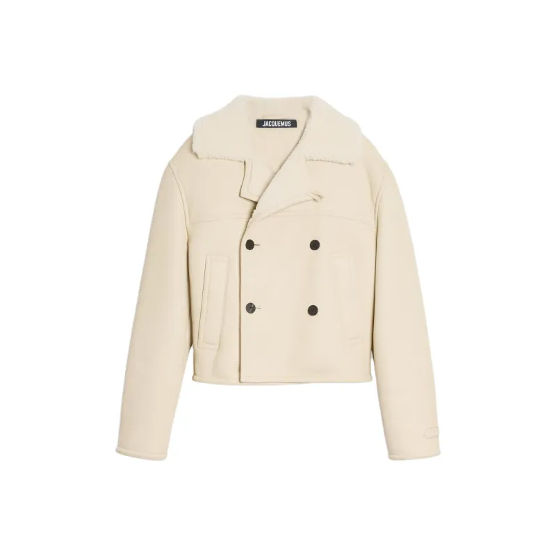Jacquemus Double Breasted Shearling Coat-0