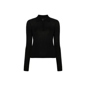 PINKO Liquoroso Long Sleeved Knitted Polo Shirt