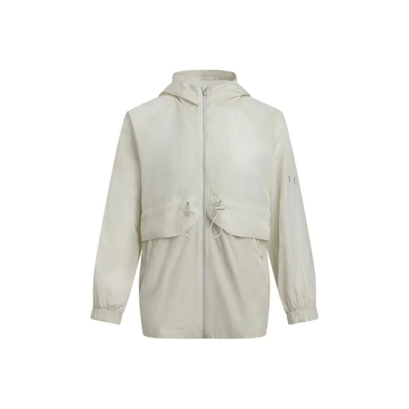 Under Armour Crinkle Wvn Jacket Women's Ferret White Gray-0