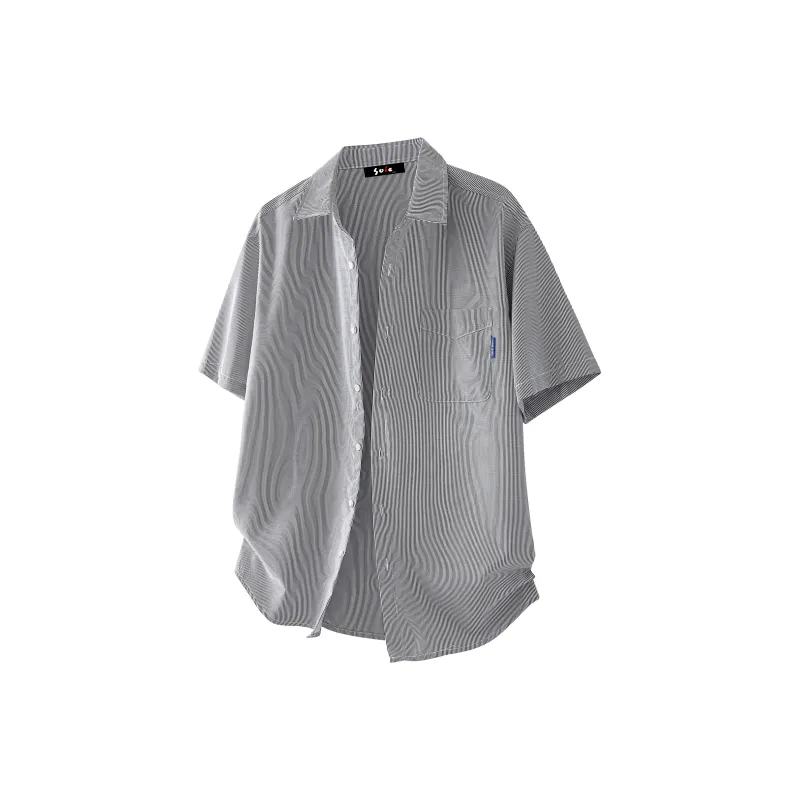 SOIE Shirt Unisex Yellow With White Stripes-45