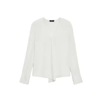 THEORY Relaxed V Neck Blouse