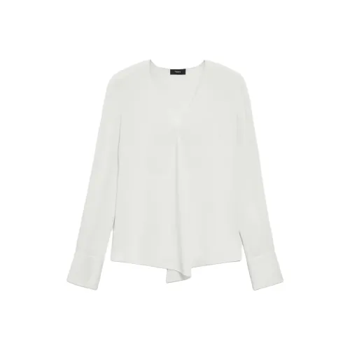THEORY Relaxed V Neck Blouse