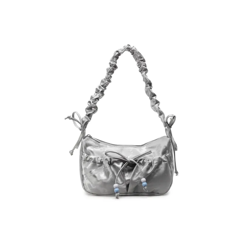 RIVMIND PU Shoulder Bag Regular Women's Ecru/Pink/Yellow/Silver/Black-21