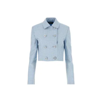 VERSACE Double-Breasted Checked Jacket