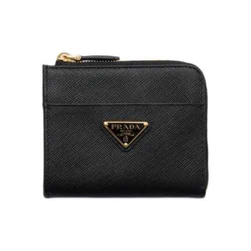 PRADA Saffiano Cow Leather Wallet Small Size Men's Black