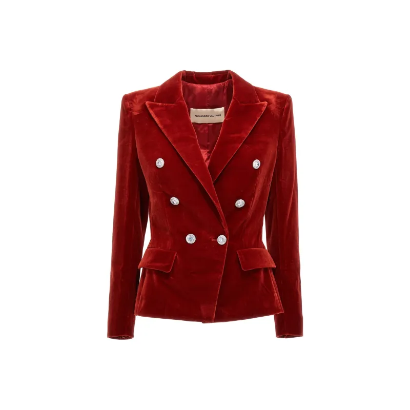 Alexandre Vauthier Double-breasted Velvet Blazer-0
