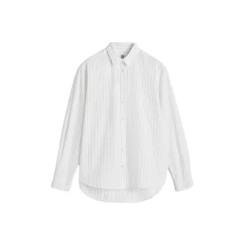 TOTEME SS24 Shirt Women's White/Bordeaux Burgundy