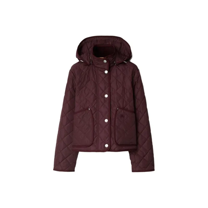 Burberry Jackets Coats Women's Dark Purple Red-0