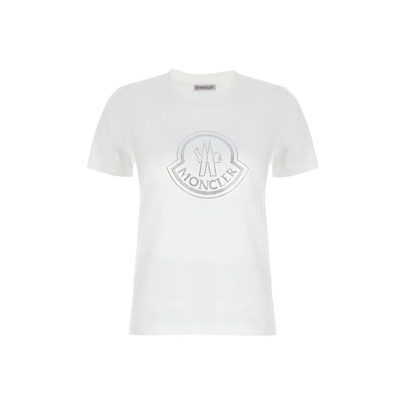 Moncler Logo Embellished Crewneck T Shirt-0
