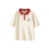 Beige with Brick Red Collar