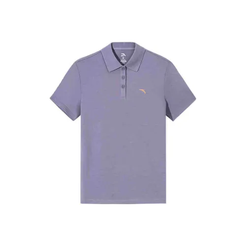 Anta Comprehensive Training Collection Lifestyle Collection Polo Shirt Women's Soft Gray Purple