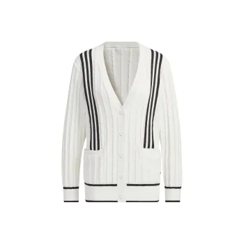 Adidas Primeknit Cable Pattern Cardigan Knitwear Women's White