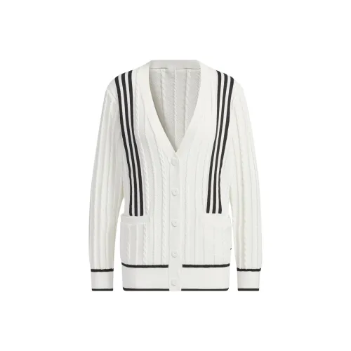 Adidas Primeknit Cable Pattern Cardigan Knitwear Women's White