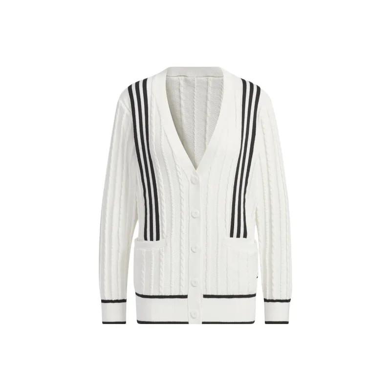Adidas Primeknit Cable Pattern Cardigan Knitwear Women's White-0