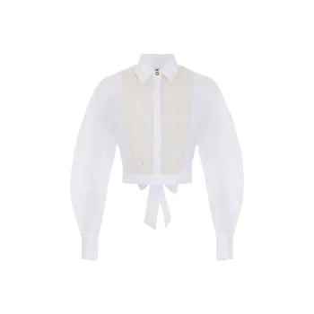 Elisabetta Franchi Ruffle detail Cotton Shirt
