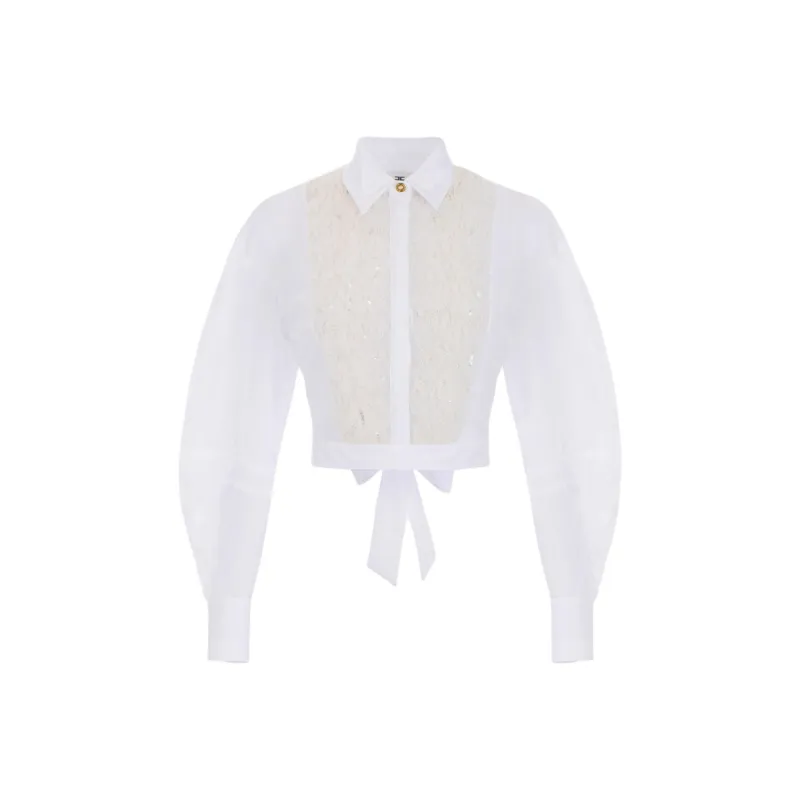 Elisabetta Franchi Ruffle detail Cotton Shirt-0