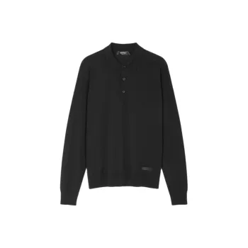 VERSACE Long Sleeved Knitted Polo Shirt