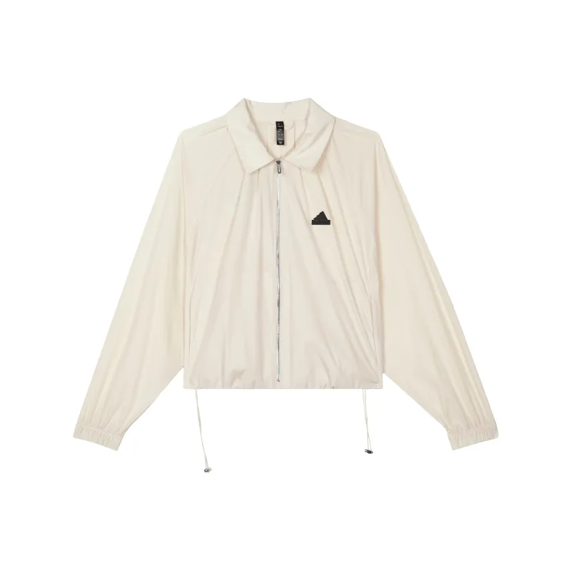 adidas Women's Collared Sport Jacket 'Brown/Black'-0