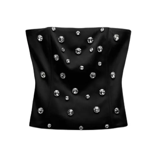 ZARA Trf Strapless Top Women's Black