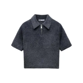 ZARA Polo Shirt Women's Dark Gray