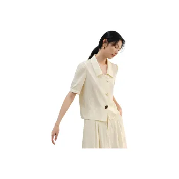 WHITEALLUSION Shirt Women's Vanilla Yellow