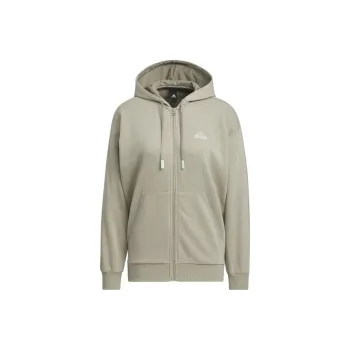 Adidas Warding Loose Fleece Full Zip Hoodie Sweatshirt Women's Green