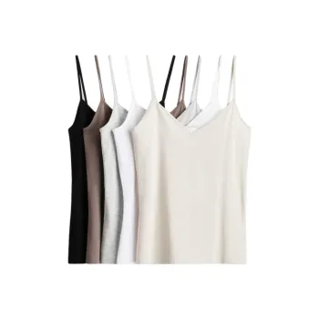 H&M Camisoles Women's 5 Pack White+Light Beige+Black+Light Gray Mixed Color+Dark Beige
