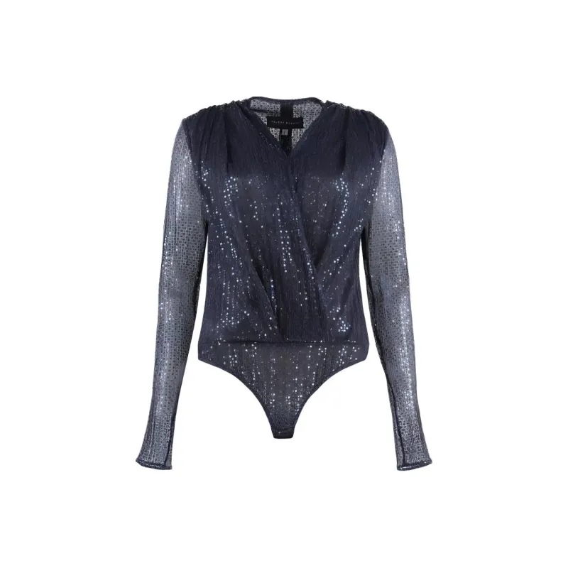 Talbot Runhof Matrix Metallic-threaded Bodysuit-0