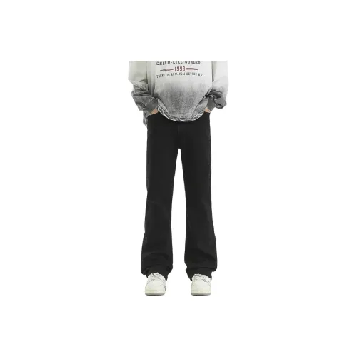 FUMBLE Jeans Unisex Black Gray HW[Strengthened Stretch]