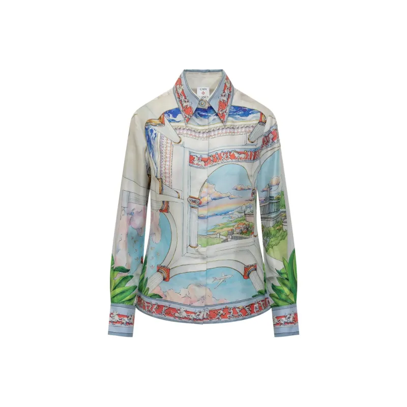 CASABLANCA Le Passage Satin Shirt-0