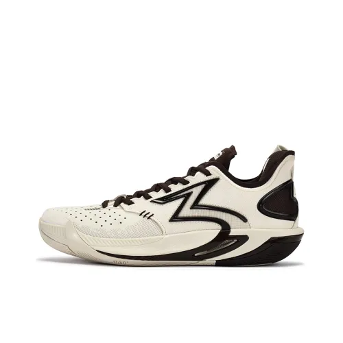 361° Shock Absorbers Slip Resistant Breathable Mid Top Basketball Shoes Unisex Oat Milk