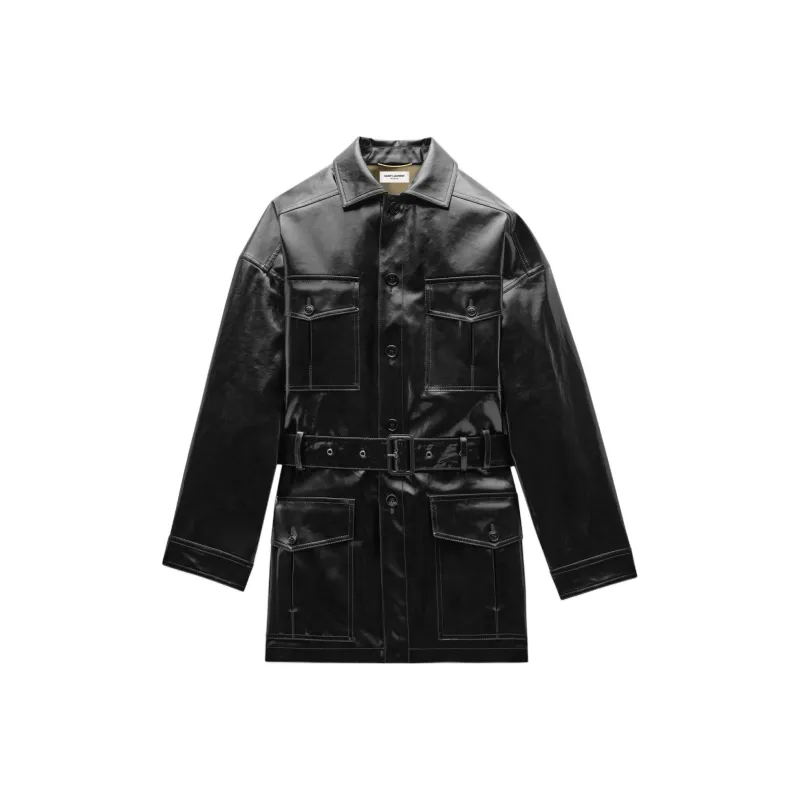 SAINT LAURENT Saharienne Jacket 'Black/Khaki'-0