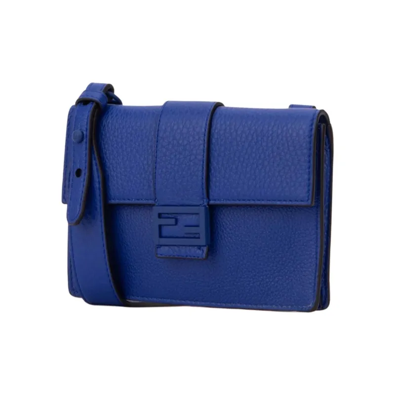 FENDI Baguette Calfskin Baguette Bag Clutch Shoulder Bag Crossbody Bag Regular Men's Blue-1