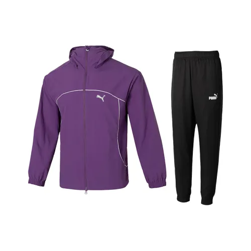 PUMA Casual Sportswear Men Set Purple Jacket+Black Pants