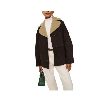 REFORMATION Veda Luca Suede Jacket Jackets Coats Women's Brown