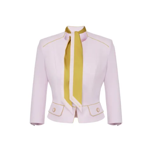 Elisabetta Franchi Two Tone Foulard Scarf Detailed Crêpe Jacket
