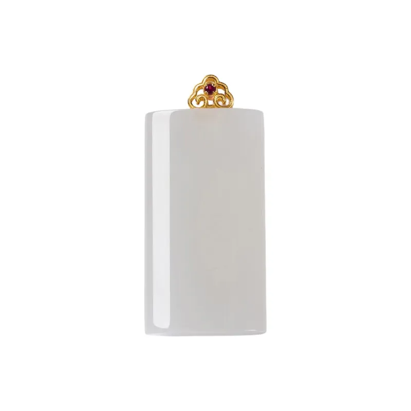 Execute The Blessing Hetian Jade Pendants White Jade Unisex-0