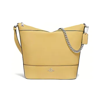 COACH Paxton Leather Hobo Bag, Shoulder Bag, Crossbody Bag Medium Size Women's Light Yellow