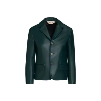 MARNI Single-breasted Leather Blazer