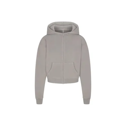 SKIMS FRENCH TERRY CLASSIC ZIP UP HOODIE Sweatshirt Women's SMOKE/Smoke Gray
