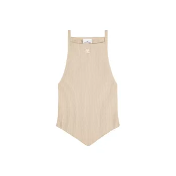 COURREGES Pointy Rib Knit Tank Top