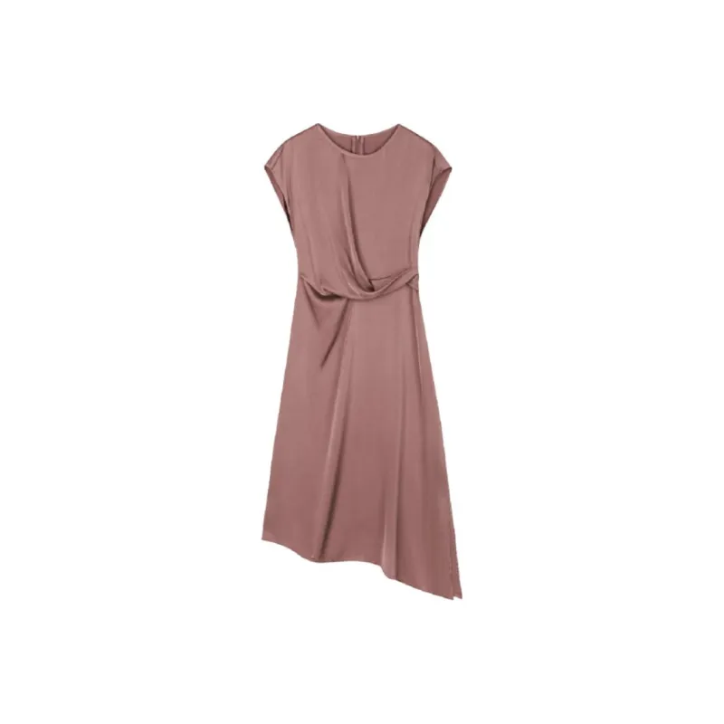 IHIMI Short Sleeved Dress Women's Gray Pink-2