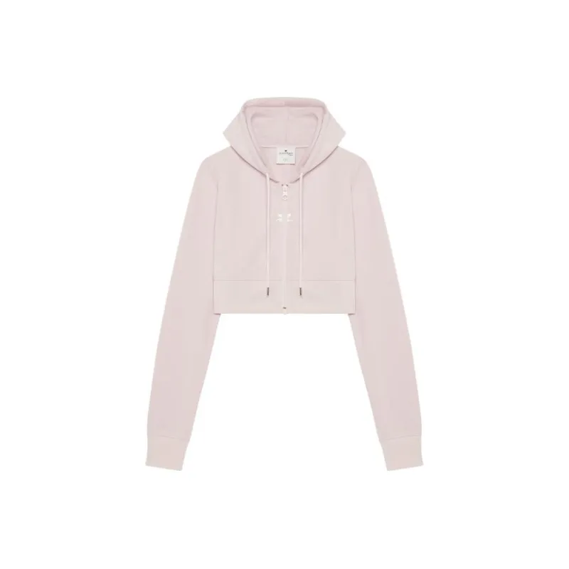 COURREGES Tracksuit Interlock Cropped Jacket 'Powder Pink'-0
